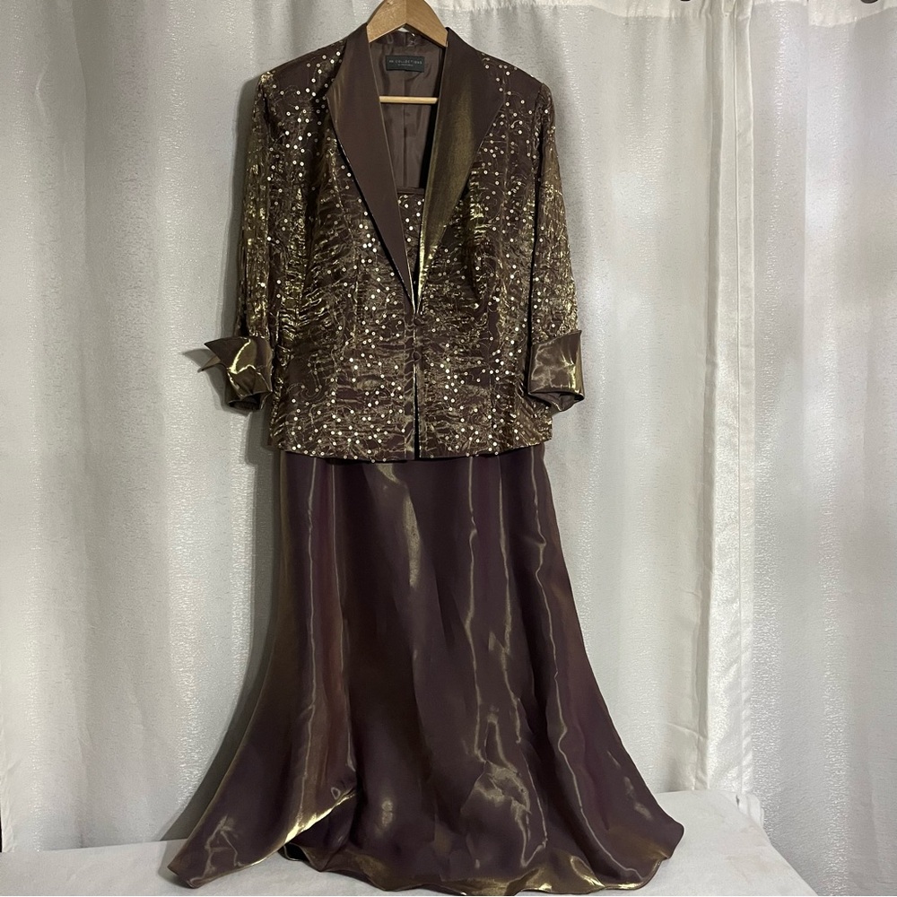 Brown Maxi Trumpet Skirt with Sequin for Cocktail
